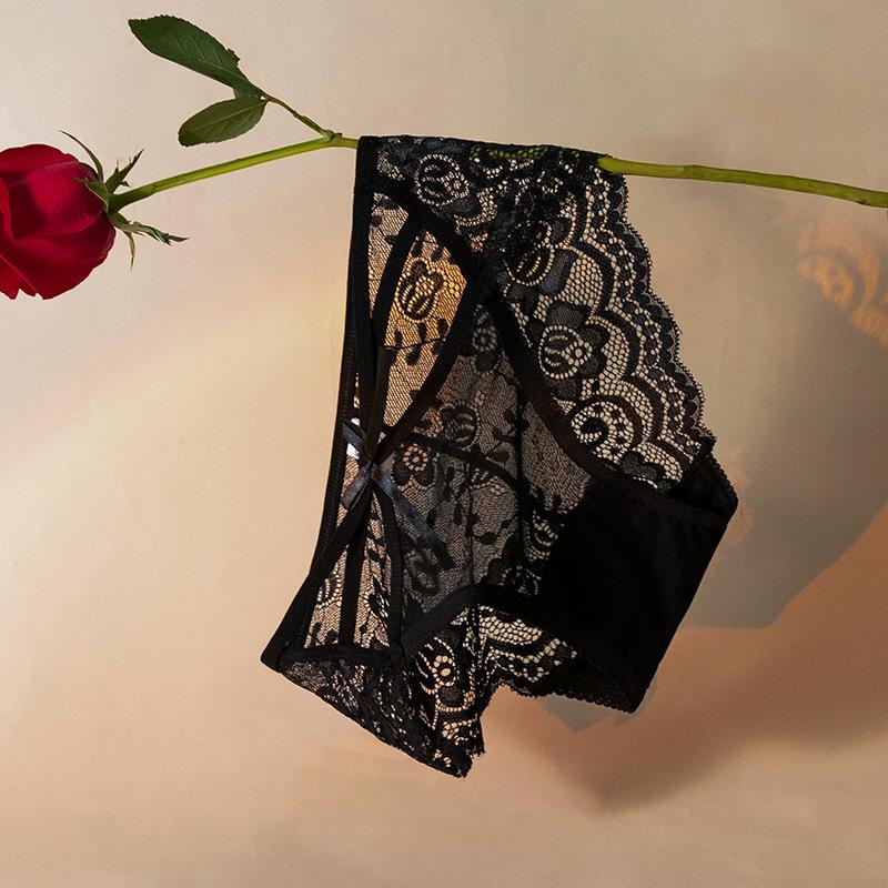 Women's Low-Waist Lace Panties: Breathable, Quick-Drying, Seamless, Girlish Hollow-Out Design