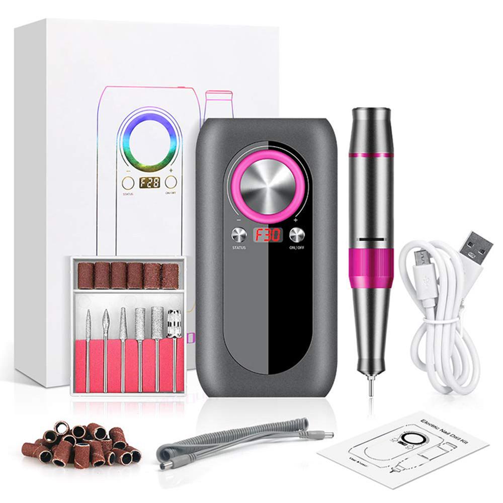 

Перезаряжаемая дрель для ногтей, 35000 об/мин, HD ЖК-дисплей, Nail Master, портативная дрель для дизайна ногтей, фрезерный станок, комплект шлифовальных головок