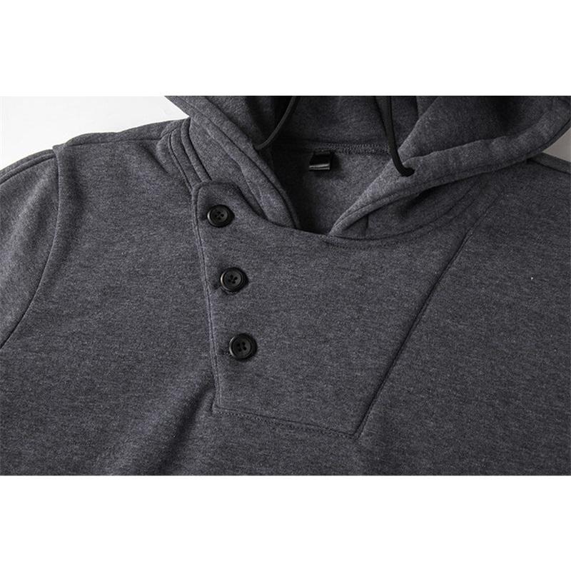 Fashion Winter Autumn Men's Casual Hoodie Big Pocket Solid Color Hooded Sweatshirt Sweatshirts Pullover Fleece Streetwear