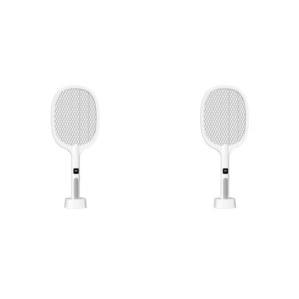 1/2PCS Bug Zapper Racket Rechargeable Electric Fly Swatter 2 in 1 Mosquitoes Trap Lamp for Home Indoor Outdoor Mosquito Killer