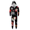 Christmas Print Family Matching Hooded Long Sleeved Zippered Jumpsuit Set