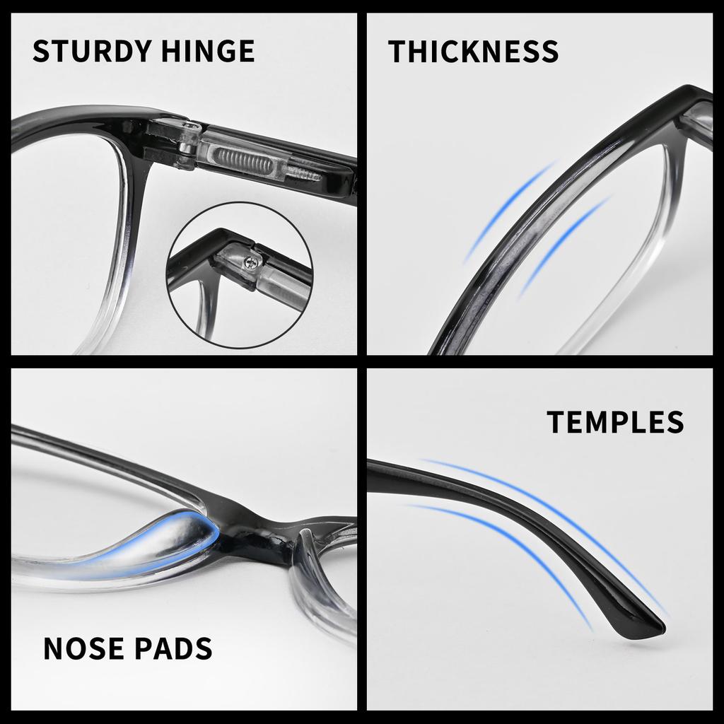 1pack Auto-Focus Reading Glasses Lightweight PC Frame Unisex Design Ideal for Computer Use & Perfect Gift Choice