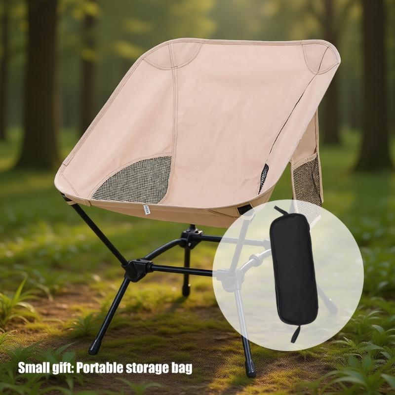 Ergonomic Outdoor Folding Chair Iron Construction Portable Design Fishing Chair for Camping Fishing Backyard Event
