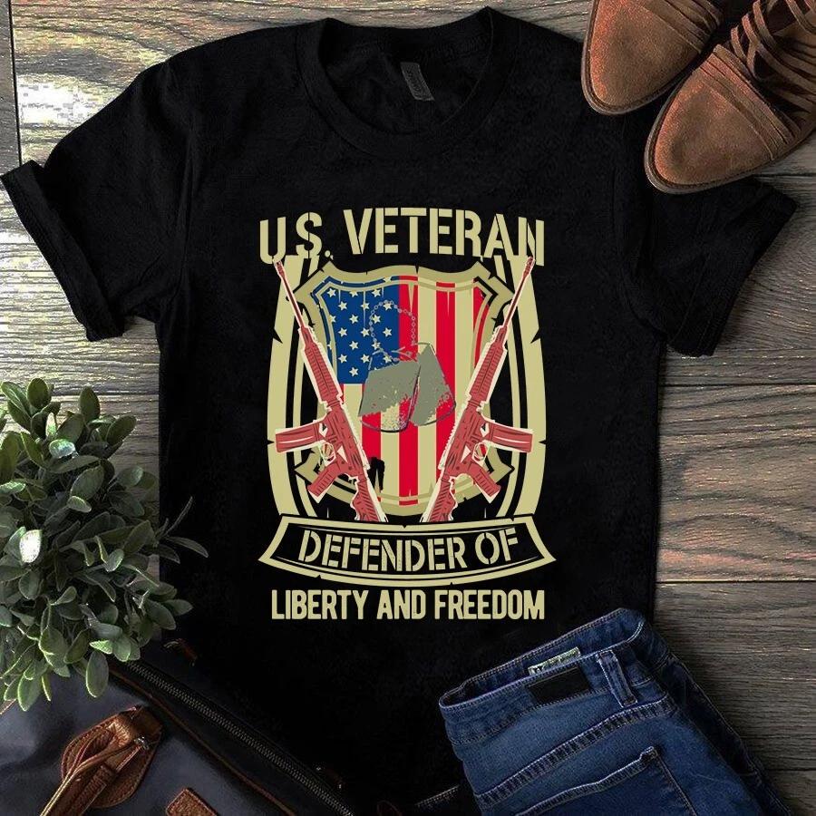 US Veteran Defender of Liberty and Freedom Gift Men s and Women s T-shirts XXL