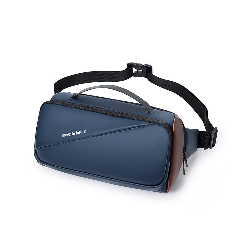 Men s Crossbody Bag Commuter Shoulder Bag Outdoor Sports Chest Bag синий/золотой