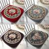 Chenille Non Slip Chair Cushion With Floral Pattern For Home Dining And Office