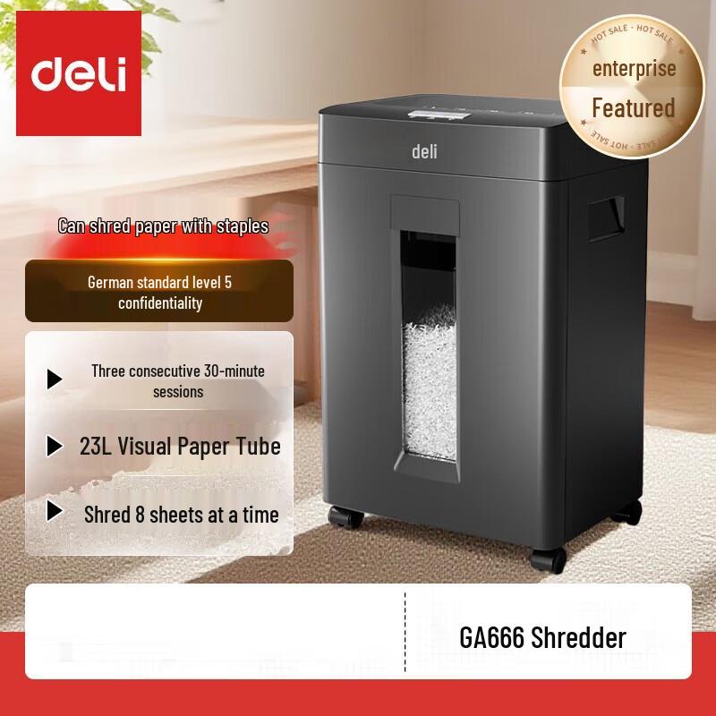 

Deli GA666 Business Cross-Cut Paper Shredder