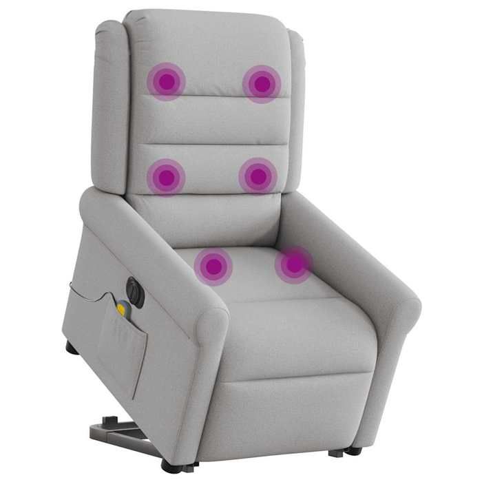 VidaXL Fauteuil inclinable de massage électrique gris nuage tissu 3303353