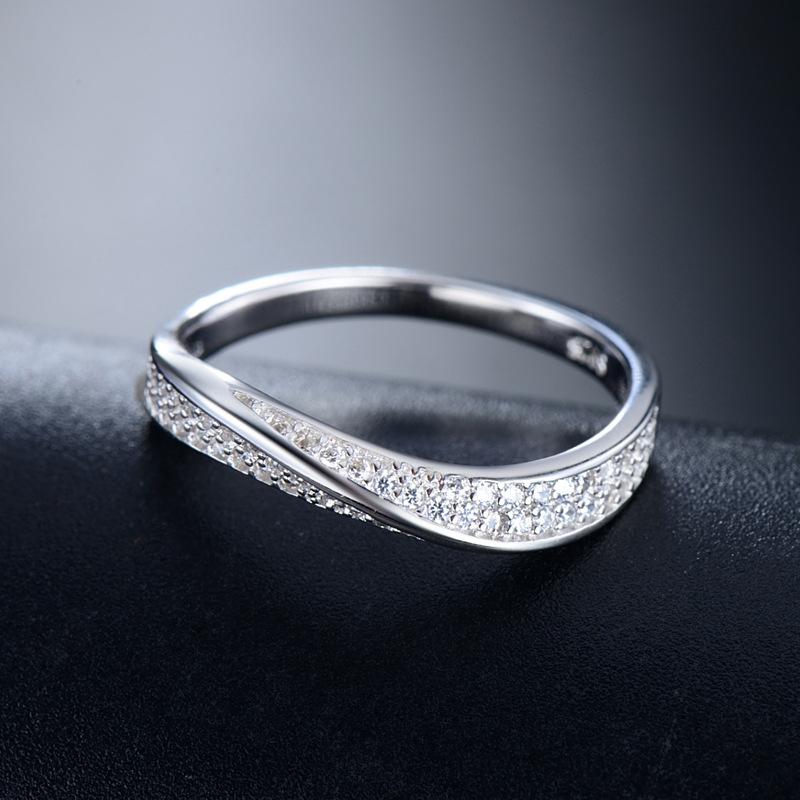 Tancise Classic 925 Sterling Silver  Zircon Ring Ladies Jewelry Wedding Promise Party Gift