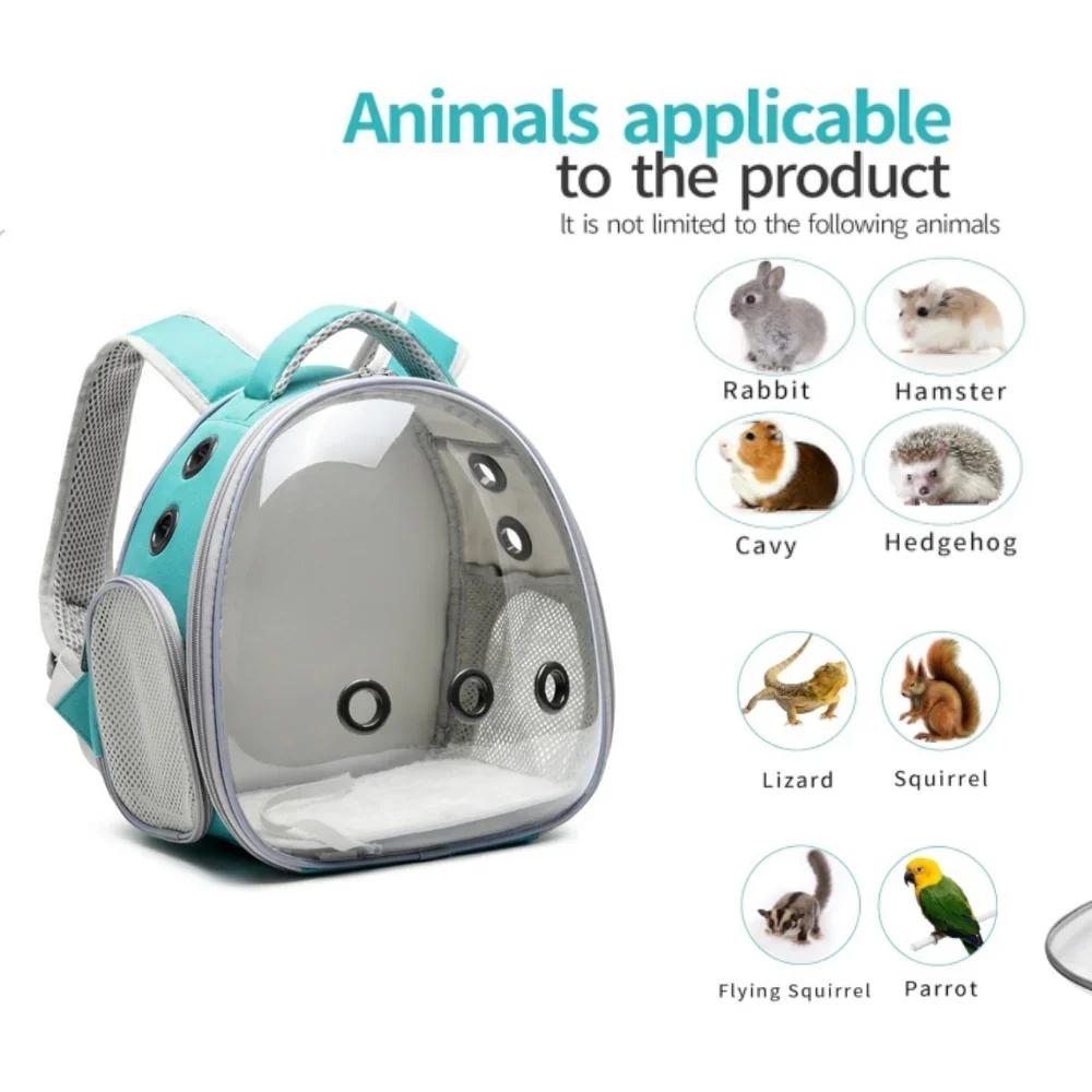 Leopard Gecko Backpack Bird Cage Parrot Carrier Travel For Lizard Guinea Pig Rabbit Frog Spiders Bearded Dragon Reptile Pet Bag