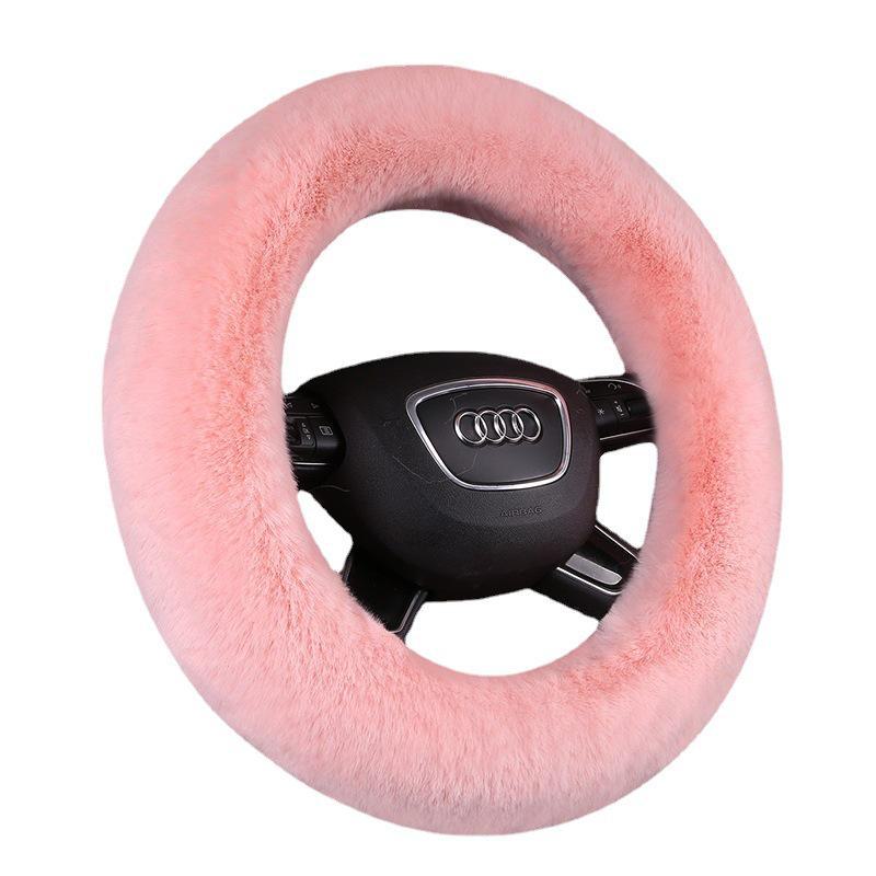 Winter Rabbit Plush Car Steering Wheel Cover: New Style Warm Non-slip Protection