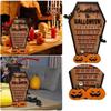 New Halloween Home Calendar With Terrifying Ghost Designs Wooden Countdown To Christmas Decor For Indoor Home Party Horror Decor