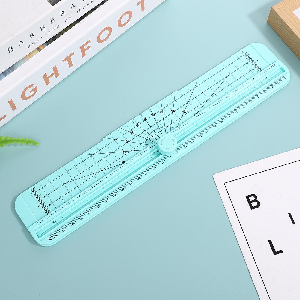 A4 Paper Cutter - Portable Manual Rotary Cutting Machine with Scissors зелёный
