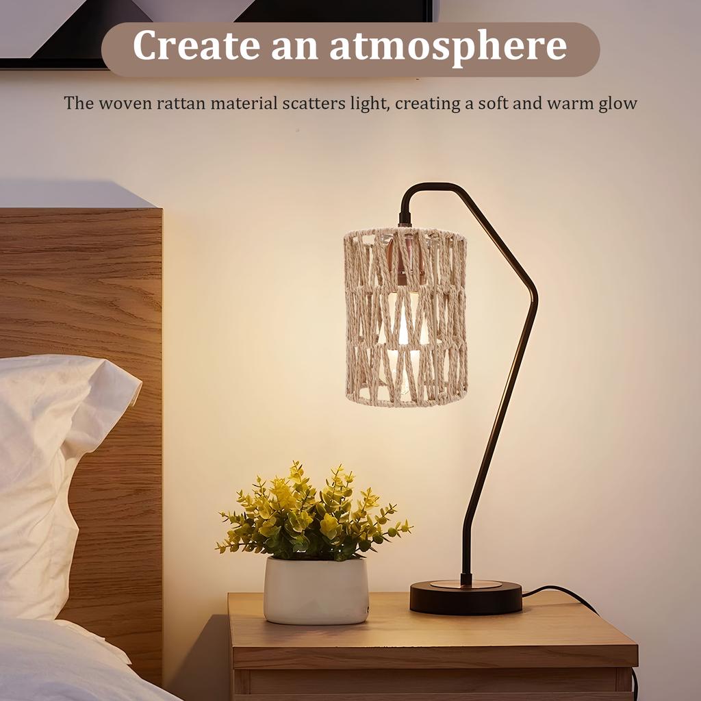 3Pcs Handwoven Lamp Shade Vintage Hanging Lampshade Small Decorative Pendant Light Shade for Living Room Bedroom Home Decoration