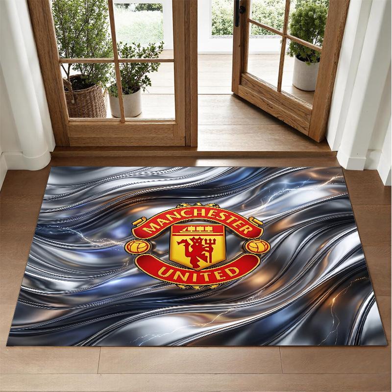 Manchester United Design Kristall Sammet Matta Mjuk Dekorativ Matta för Sovrum Entré