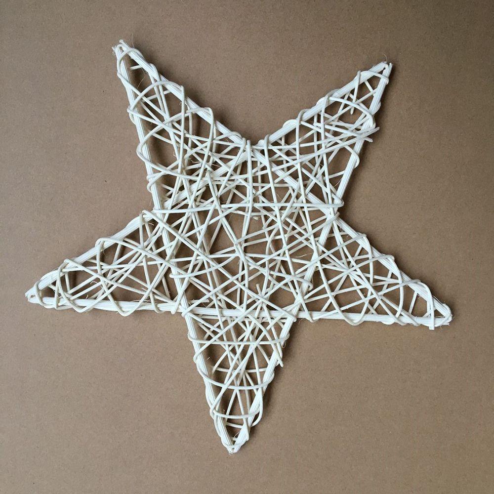 Indonesian Vine Woven Wreaths White Rattan Woven Star Christmas Decoration DIY Handicraft Home Ornaments Wedding Party Supplies