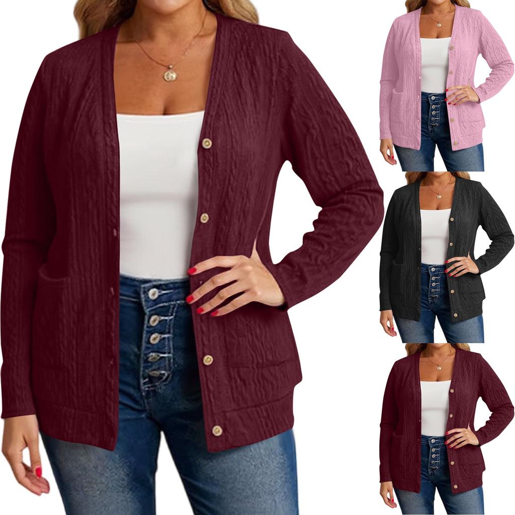 Women's Fashion Casual Plus Size Solid Color Long Sleeve Jacket
