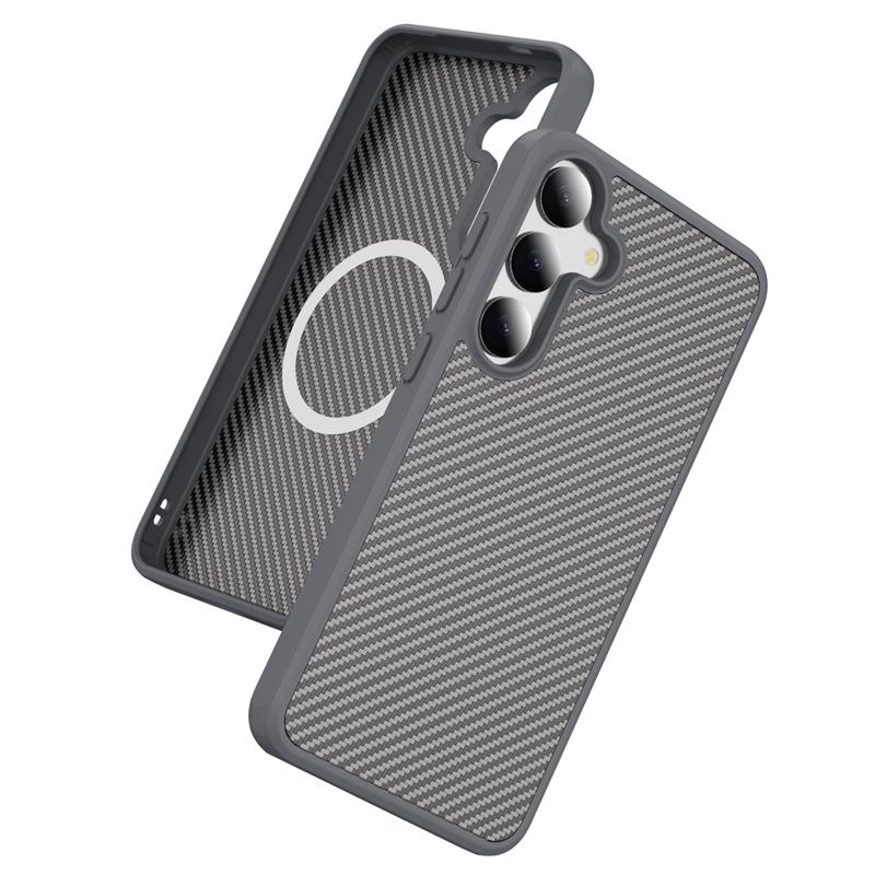 Armor Shockproof Carbon Fiber Texture Phone Case For Samsung S25 Ultra S25 S24 S23 Ultra Plus For Magsafe Magnetic Hard Cover