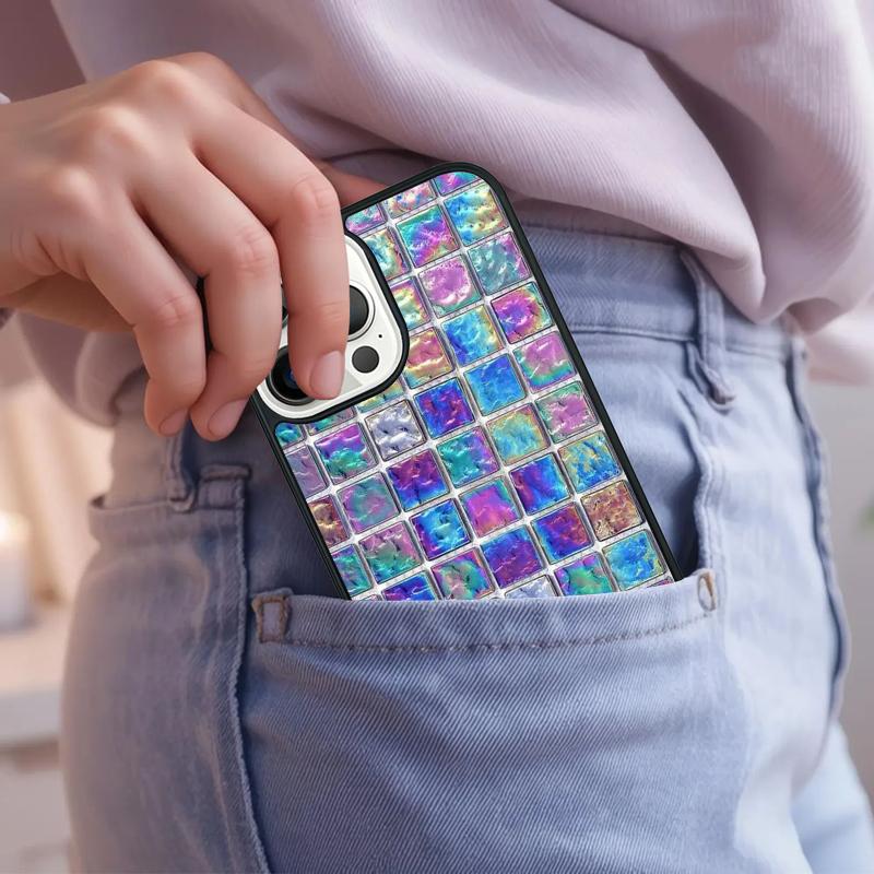 Holographic Iridescent Phone Case For iPhone 17 Air 15 16e 14 13 Pro Max Coque 12 11 Pro Max PLUS cover
