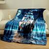 A Sailing Ship Beneath a Bright Moonlit Sky with Stars Over Calm Waters. for All Seasons Blanket Lunch Break Throw Gift