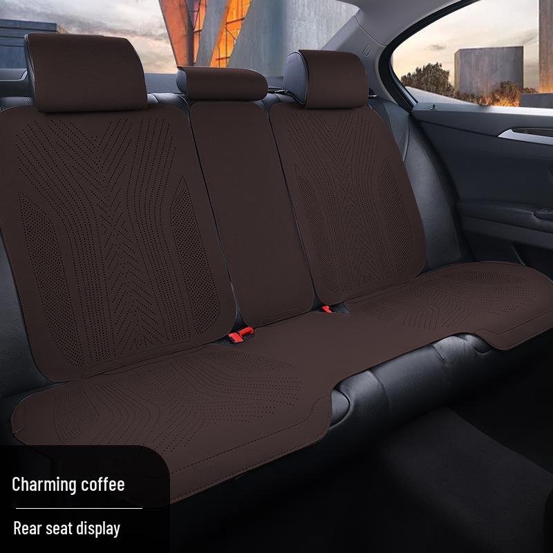 Universal Semi-Surround Suede Car Seat Cushion - All Seasons, Summer Cool, Small Waist Design 2025