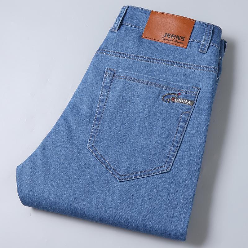 

Мужские джинсы Stretch лето 2023: Прямые, средней посадки, свободного кроя, джинсовые брюки большого размера 31 (waist 2 4 ) 130 lbs