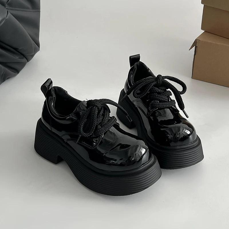 Fashion Women's Thick Sole Single Shoes Autumn New Round Head Front Strap Thick Sole Anti-slip Wear-resistant Low-top Shoes