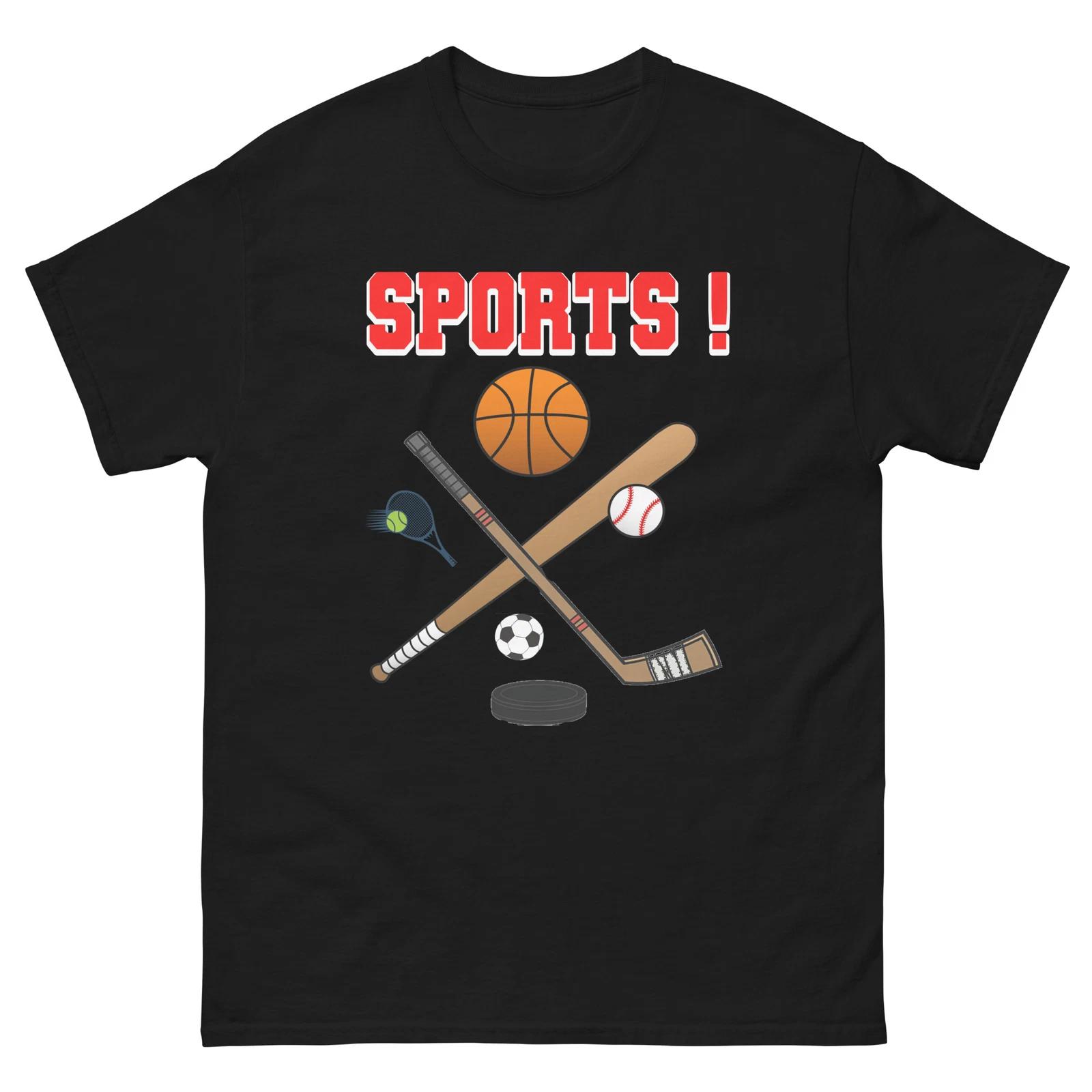 Спорт! Хоккей Футбол Бейсбол Баскетбол Унисекс классическая футболка 2XL