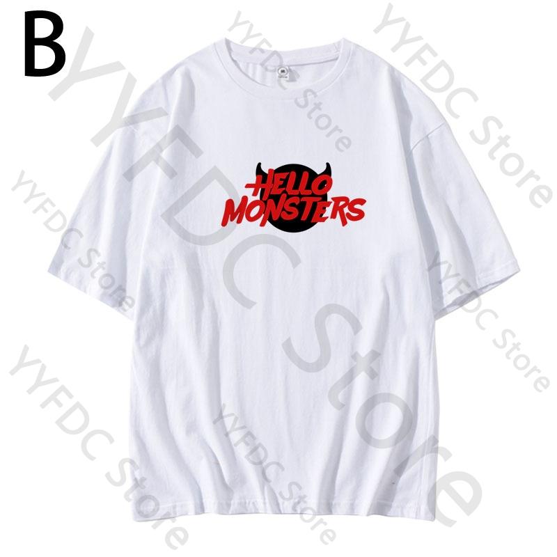 BABYMONSTER Same T Shirt Kpop Fashion Concert HELLO MONSTERS Fans Clothes Women Crop Tops Unisex Summer Cotton Short Sleeve Tshirt