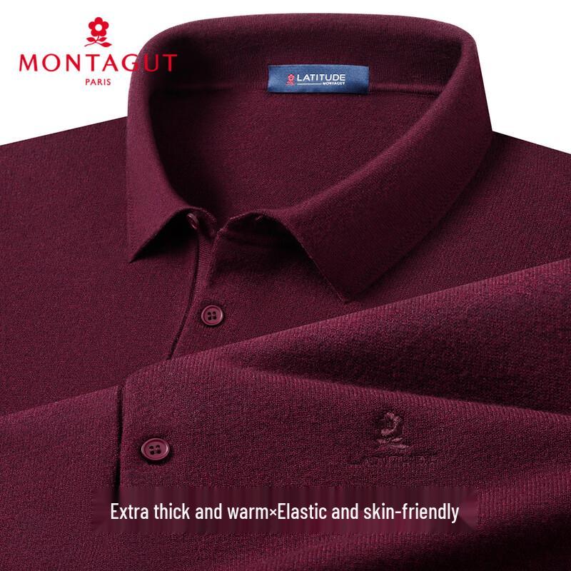 MONTAGUT Men's Polo Collar Knit Sweater