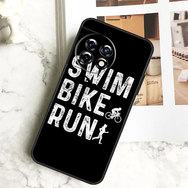 Swim Bike Run Triathlon Case For OnePlus 12R 12 11 9 10 Pro 10R 9R 8T 10T Nord CE 2 3 Lite 2T N10 N20 N30 CE4 Cover