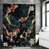 Koi Lotusblad en Lotusbloem Douchegordijn, Decoratief Douchegordijn voor Badkamer, Waterdicht Douchegordijn met Haken