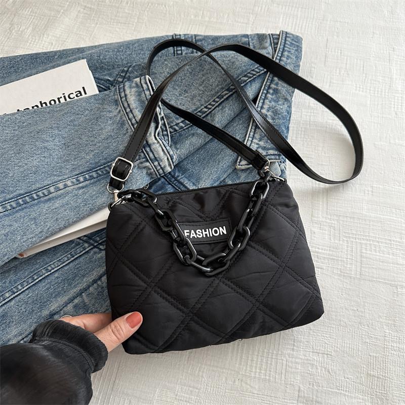 

Стильная весенняя повседневная сумочка Универсальная сумка кроссбоди для женщин Черная Хаки Белая чёрный