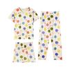 Summer Sweet Age-reducing Colored Spotted Pajamas Women's Round Neck Short-sleeved Three-piece Casual Large-size Women's Loungewear