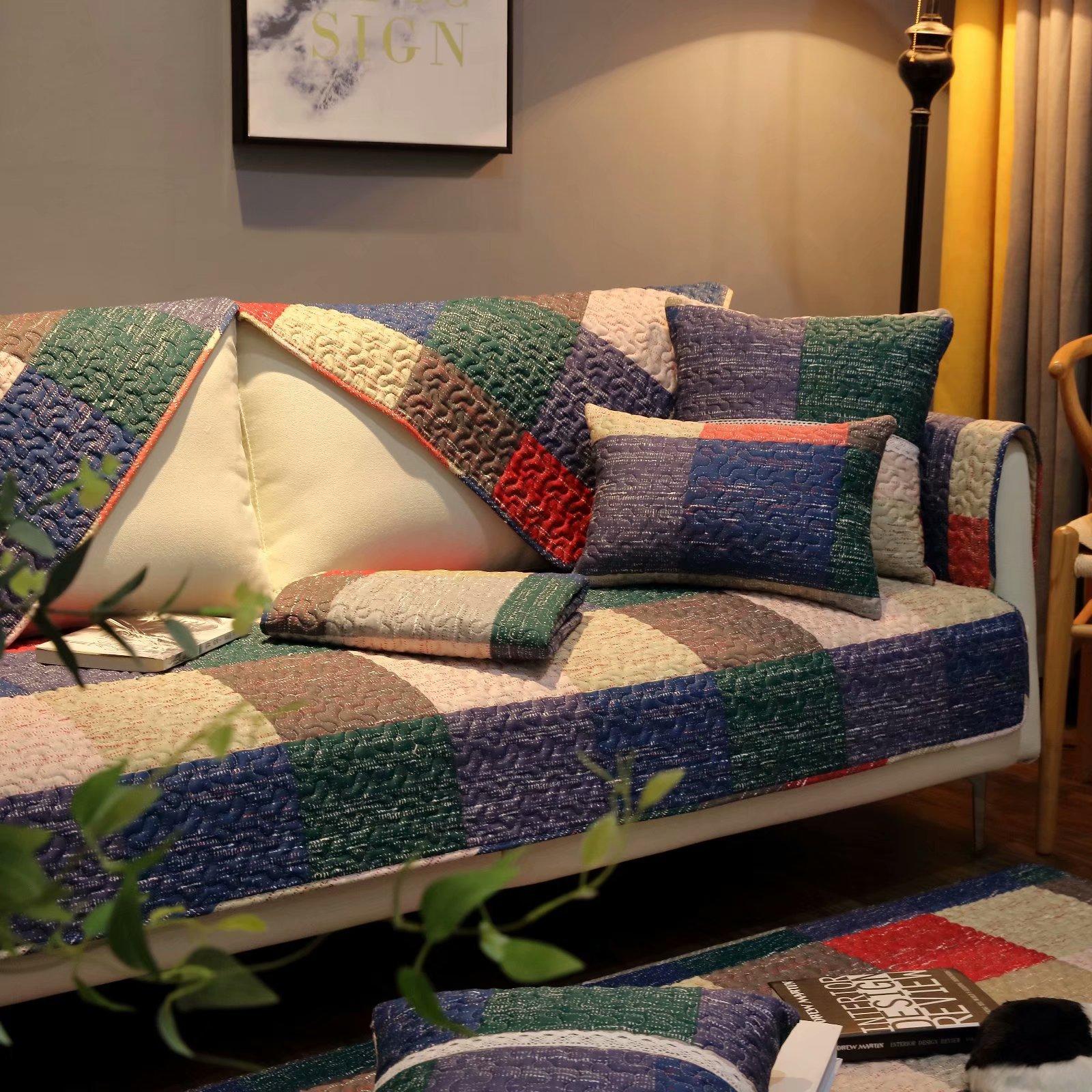 

Новый универсальный чехол для диванной подушки Four Seasons, нескользящая простая современная хлопковая ткань, универсальная подушка для сада и гостиной. 70*70