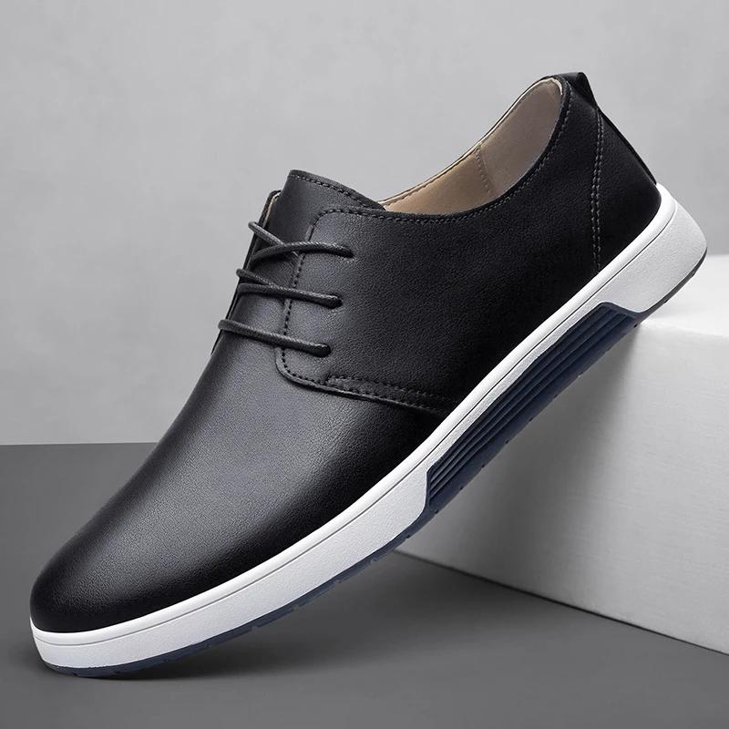 Genuine Leather Men Casual Shoes Hot Sale Man Loafers Soft Moccasins Breathable Slip On Driving Shoes New Leisure Walk Sneakers