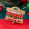 Christmas Multi-Layer Colorful Beaded Bracelet For Women Santa Claus Snowman Reindeer Snowflake Polymer Clay Bangle Jewelry