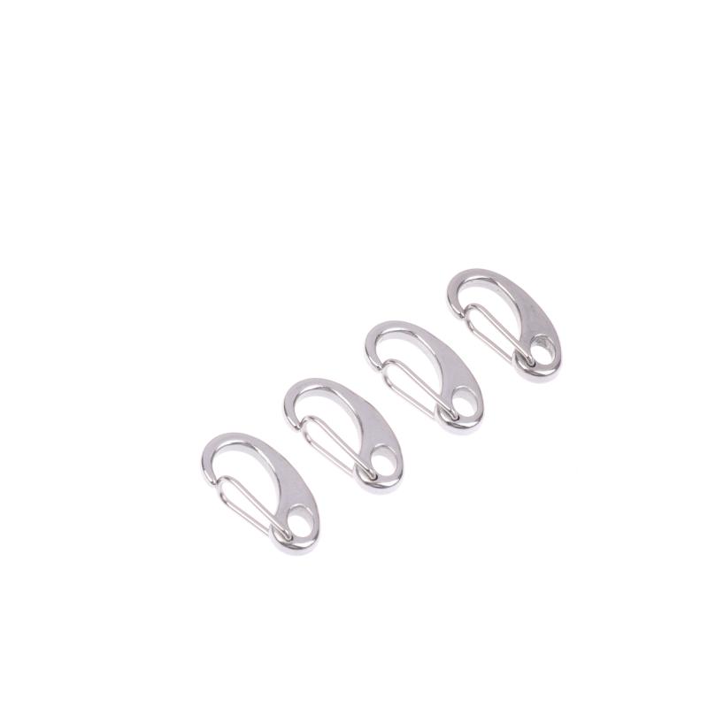 

4Pcs Egg Shape Spring Snap Hooks Stainless Steel Multifunctional Hiking Camping Belt Carabiner Quick Release Hook 30mm