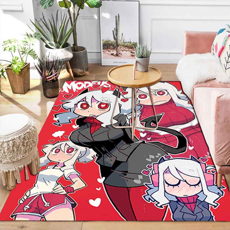 Helltaker Anime Style Rug Floor Mat for Living Room or Bedroom Soft and Comfortable Carpet a Gift for Birthday and Holiday.