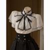 Completo due pezzi: Top in chiffon giapponese con maniche a tromba e gonna estiva attillata
