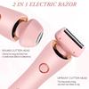 Professioneller 2-in-1 Nass-Trocken-Elektrorasierer Wasserdicht Haarentfernung Damenrasierer Trimmer für Bikini Bein Arm Achselbereich