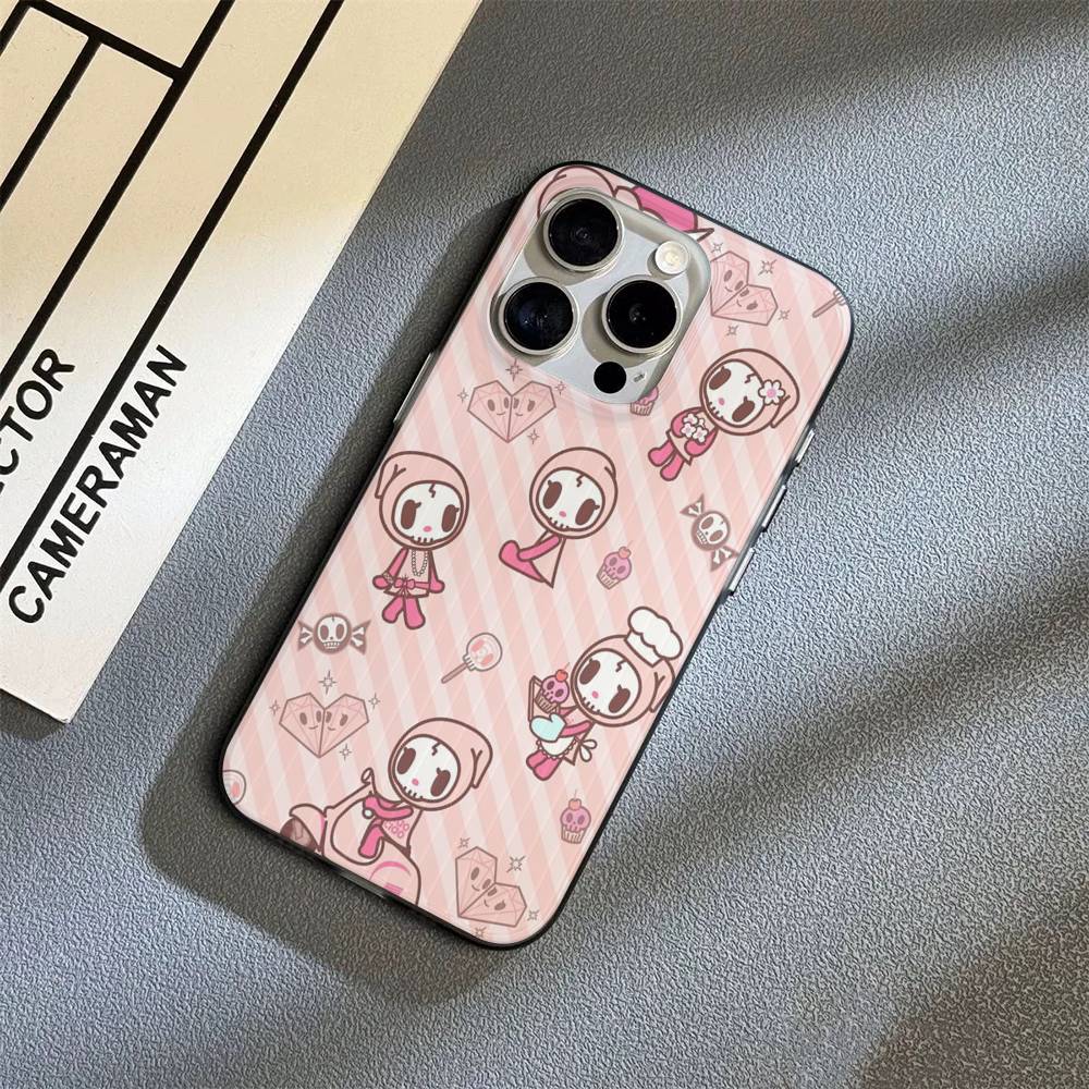 Japan Tokidoki Phone Case For IPhone 17 16 15 14 13 12 11 Corrugated Frosted Soft Cover Anti-Slip