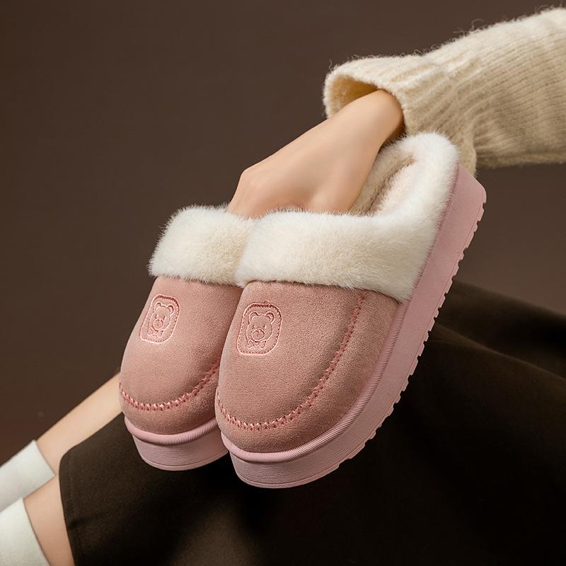 Cotton Slippers Home Autumn and Winter Shoes Plush Thick-soled Couple Cotton Shoes Non-slip Velvet Warm Cotton Mop