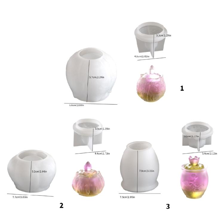 Duża silikonowa forma pojemnikowa Lotosy Kwiatowy słoik do przechowywania formy Formy na świeczniki z żywicy epoksydowej Ręcznie robiona dekoracja domu