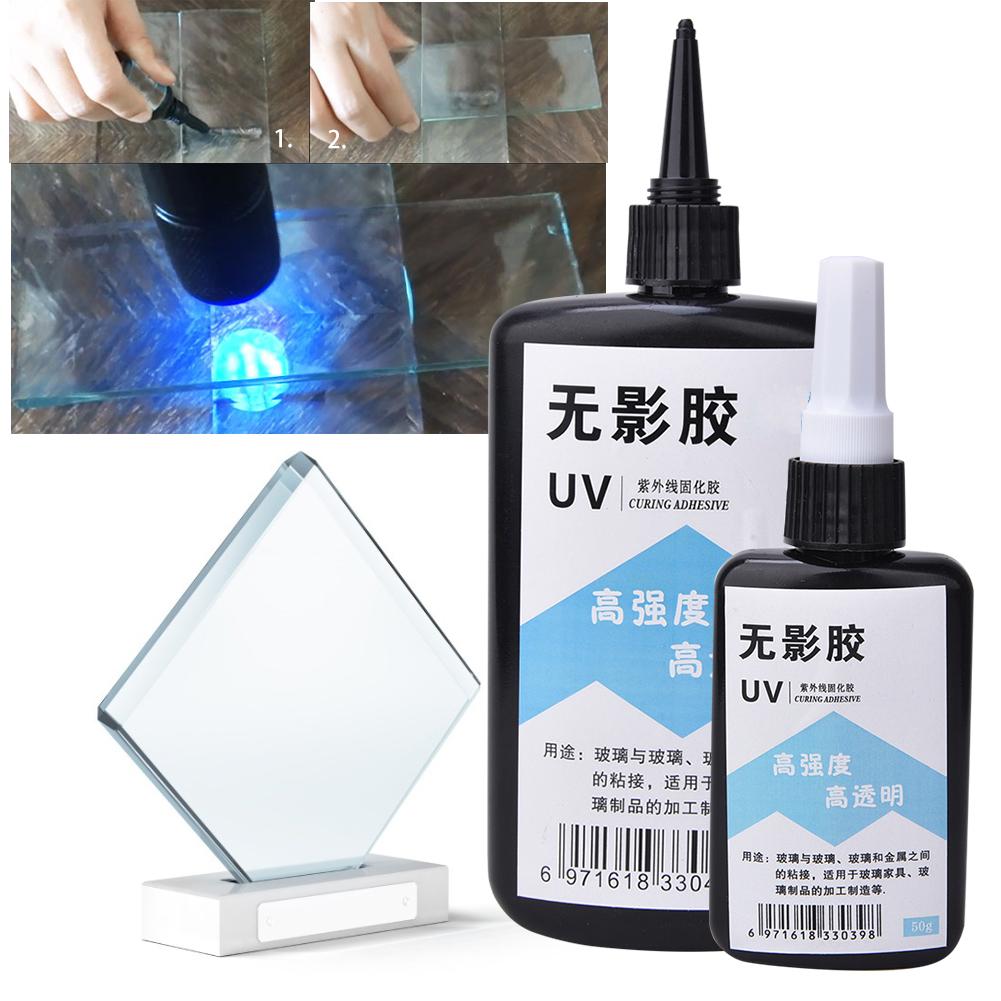 Clear UV Glue Ultraviolet Cure High Strength Adhesive for Glass Coffee Table Crystal Acrylic
