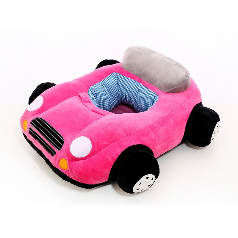 Children's Cartoon Car Plush Sofa Chair - Anti-Fall Learning Seat & Toy for Birthday Gift