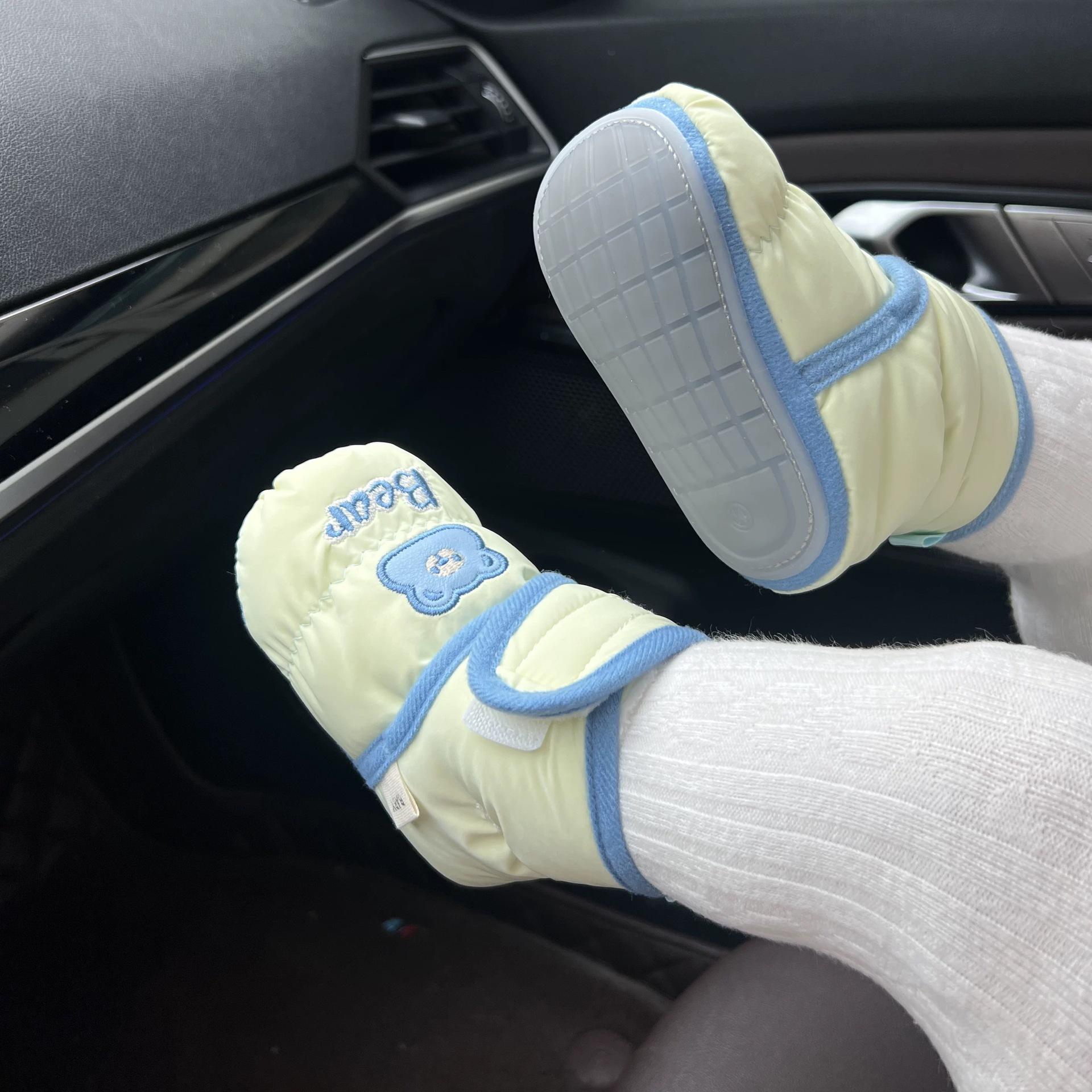 Зимняя детская обувь: Мягкая, нескользящая, противоударная плюшевая игрушка для новорожденных 0-1 года 12cm