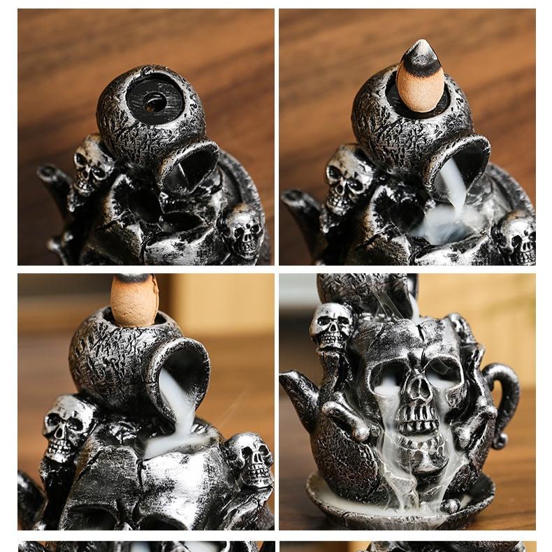 New Popular Advanced Resin Reflux Aromatherapy Stove Home Decoration Creative Teapot Skull Skull Handicrafts Ornaments