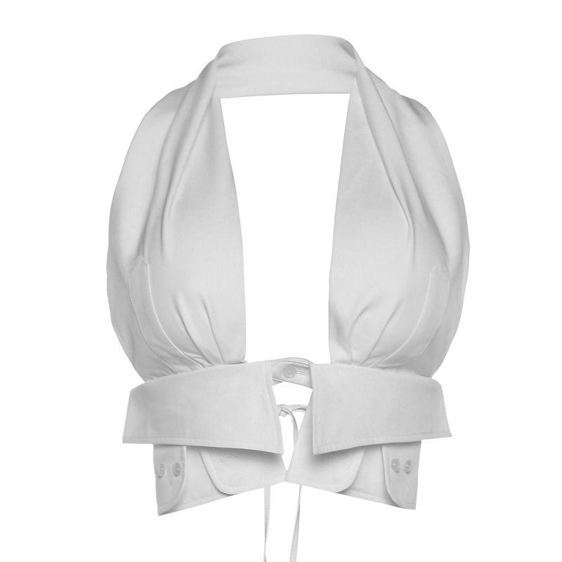 Kkx European and American Style Gyaru Sexy Street Niche Simple Design Hollow out Backless Inner wear Hanging Neck Vest