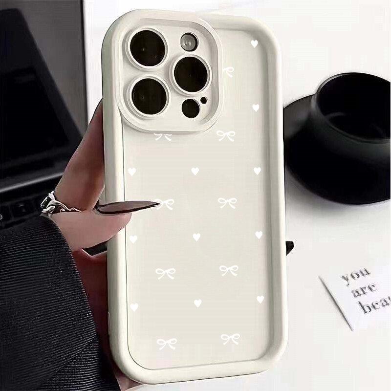 Cute Heart Love Bow Case For Motorola Moto Edge 60 Fusion 40 NEO 50 Pro E14 G85 G24 G34 G54 G84 G14 G53 E13 G75 E22 Cover Silico